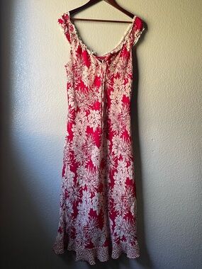 Vintage Jonathan Martin Womens 10 Floral Sheer Lined Maxi Dress Peasant Whimsy